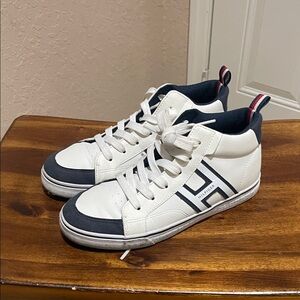 Tommy Hilfiger White and Black High-Top Sneakers